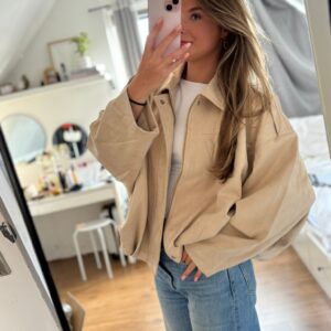 Suède bomberjack beige