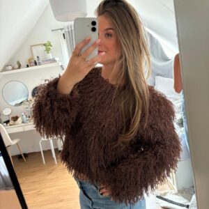 franje top bruin