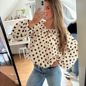 Dots blouse wit one size