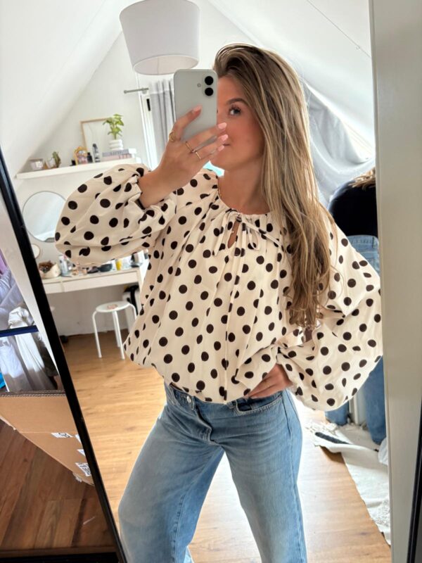 Dots blouse wit one size