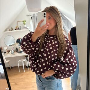 Dots blouse burgundy one size