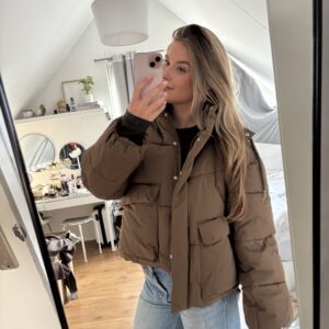 Winter bruine puffer jas