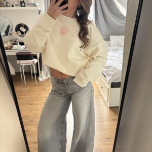 koningsdag sweater oranje print dames casual outfit spiegel